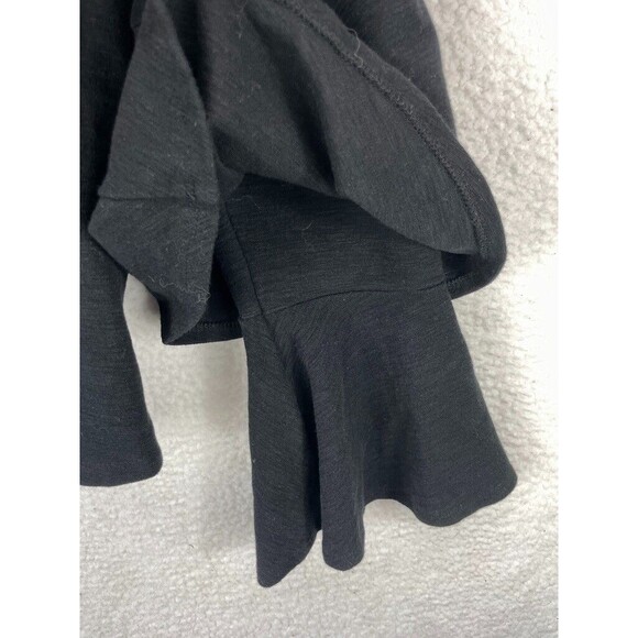 Anthropologie Eri + Ali Ruffle Top Women’s Size L Black‎ Tiered Short Sleeve - Picture 8 of 8